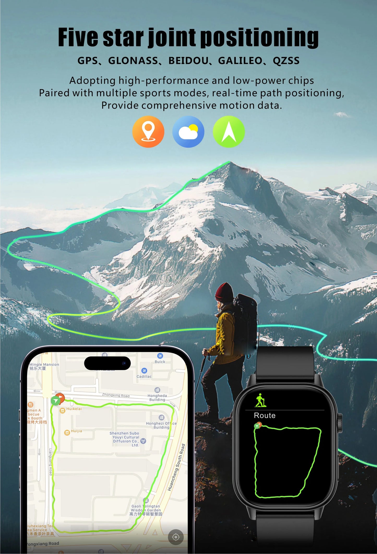 LIGE NEW GPS Smart Watch Men Compass Sports Fitness Bluetooth Call IP68 Waterproof Men Women Smartwatch For Xiaomi HUAWEI iPhone