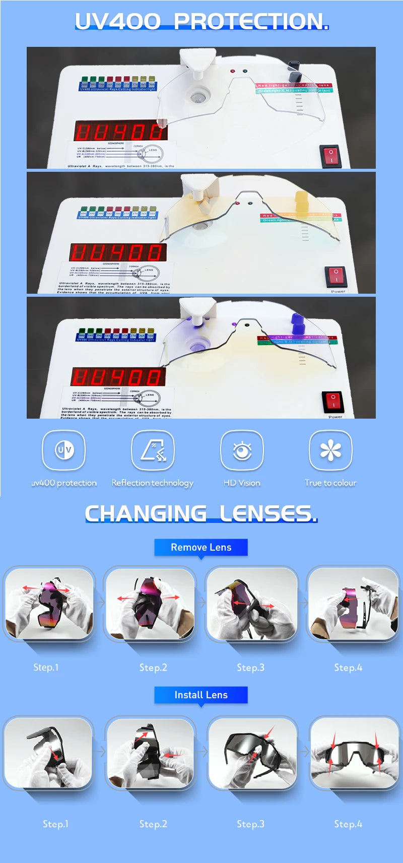 KAPVOE New Photochromic Cycling Glasses Men MTB Cycling Sunglasses Women Road Bicycle Glasses UV400 Outdoor Bicycle Sunglasses