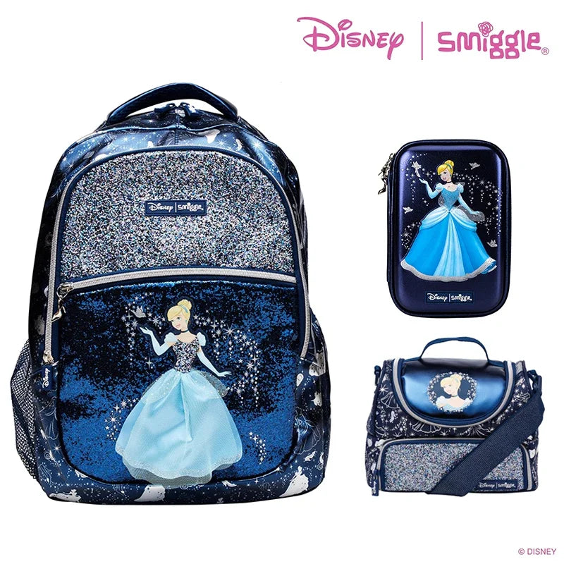 Genuine Australia Smiggle Backpack Deep Blue Cinderella Series School Bag Anime Backpack Student Gift Separate Purchases