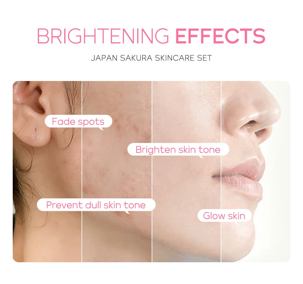 3pcs/set LAIKOU Vitamin C 24K Golden Sakura Skin Care Sets Face Cream Serum Eye Cream Moisturizing Anti Wrinkles Face Care Kit