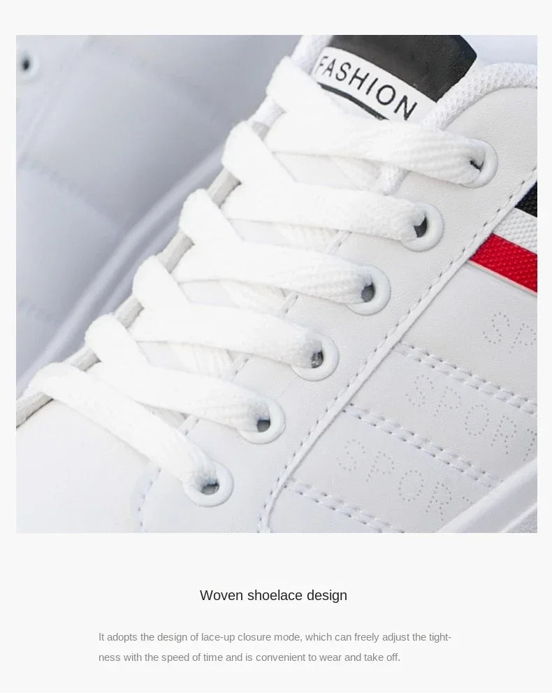 2024 Mens Casual Sneakers New Fashion Lace-up White Shoes Student Comfort Sports Plus Size Vulcanized Shoes Zapatillas De Hombre
