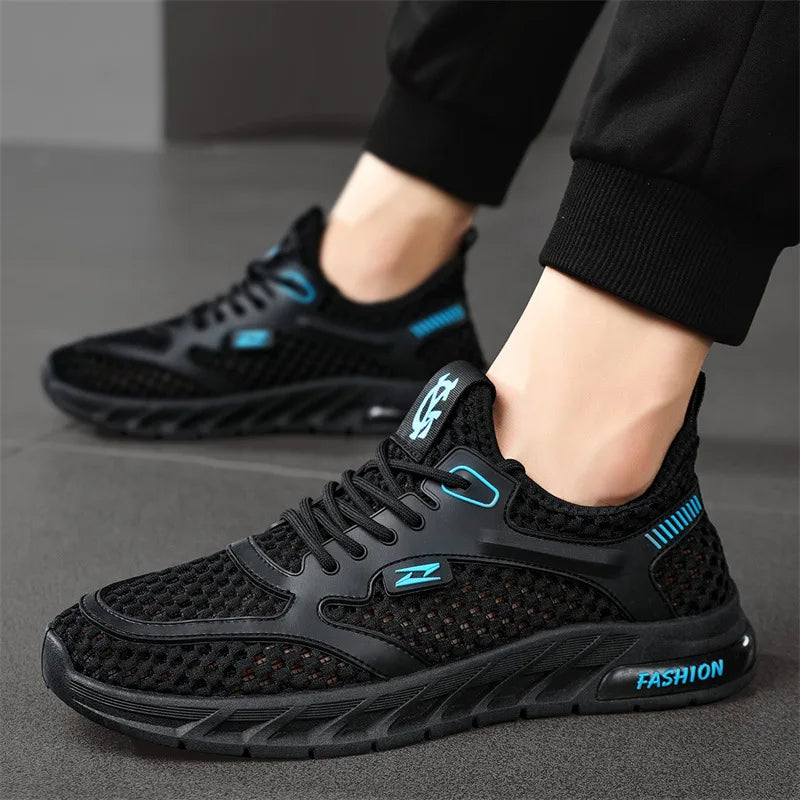 Men's Mesh Sneakers 2024 Summer Mesh Sports Breathable Casual Shoes Comfortable Men's Tennis Shoes Lightweight Running Shoes