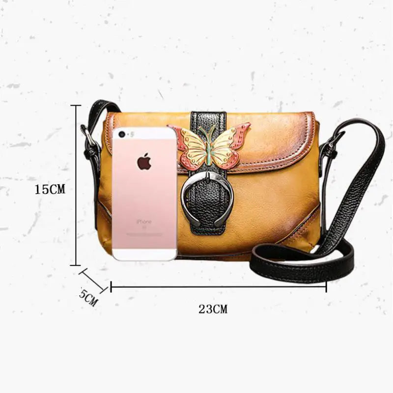 MOTAORA Women Bag Retro Genuine Leather Handbags For Women 2025 New Hand Painted Shoulder Bags Casual Small Messenger Bag Female