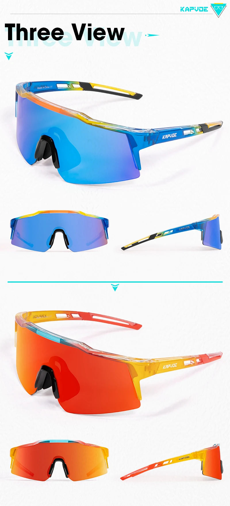 KAPVOE Photochromic Child Sunglasses Bicycle Cycling Glasses Teenagers Sports Glasses Boys Girls Windproof UV400 Goggles