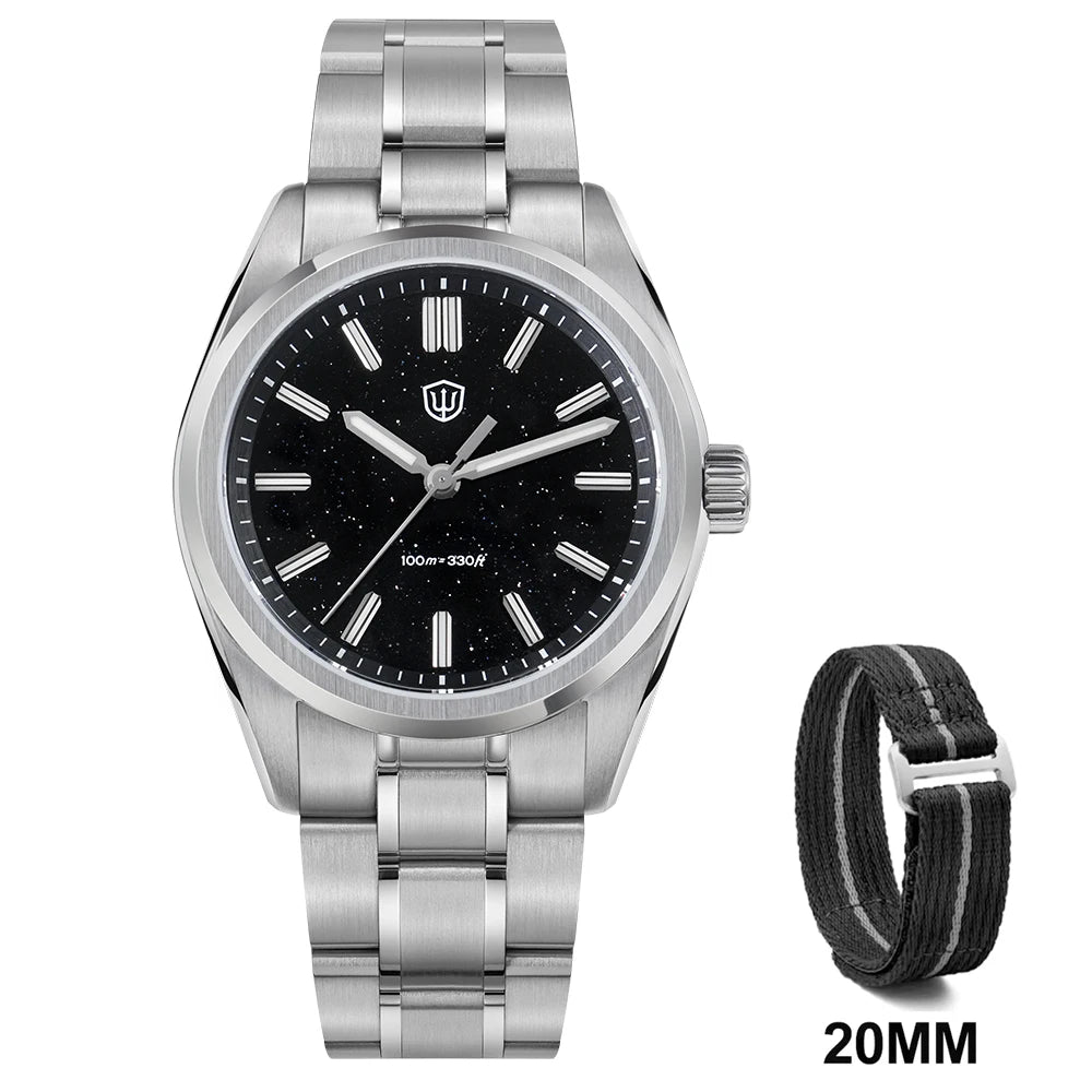 Watchdives WD0003B Original Design Aventurine Dial Men Watch VH31 Sweep Seconds Quartz Movement 36mm Watches Luminous Waterproof