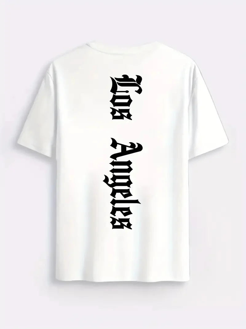 Men’s Summer 100% Cotton Casual T-Shirt Los Angeles Graphic Print | Loose Fit | Breathable Comfort