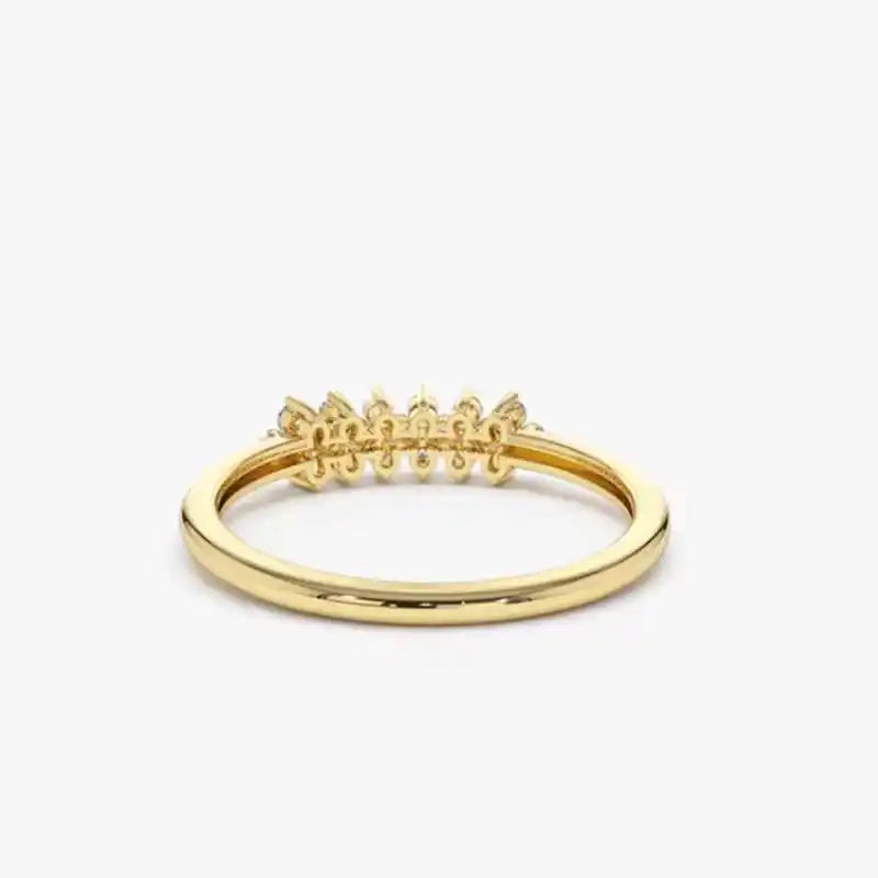 Lnngy 2mm Moissanite Ring With Certificate 925 Sterling Silver Cluster Flower Wedding Rings For Women 14k Gold Plated Jewelry