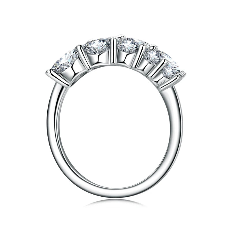 Lnngy Adjustable Rings for Women 925 Sterling Silver Sparking Round Cut Moissanite Ring Engagement Wedding Party Jewelry Gift