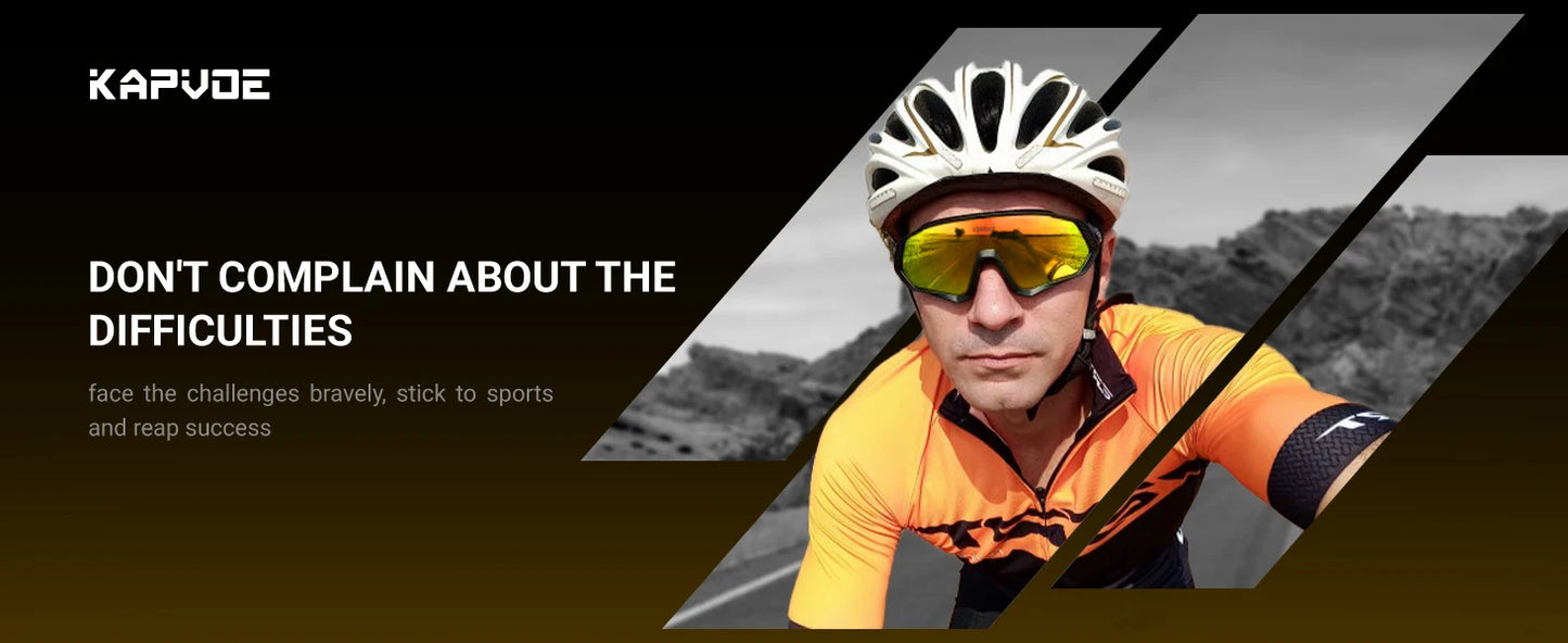 KAPOVE New Outdoor Road Bicycle Sports MTB Cycling Sunglasses UV400 Cycling Eyewear Men Women Bicycle Riding HiKing Glasses