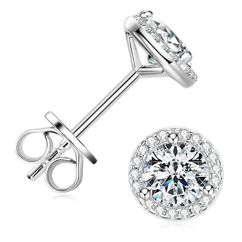 Lnngy GRA Certified Moissanite Stud Earring For Women Original 925 Sterling Silver Irregular Piercing Earring 2025 Hot Jewelry
