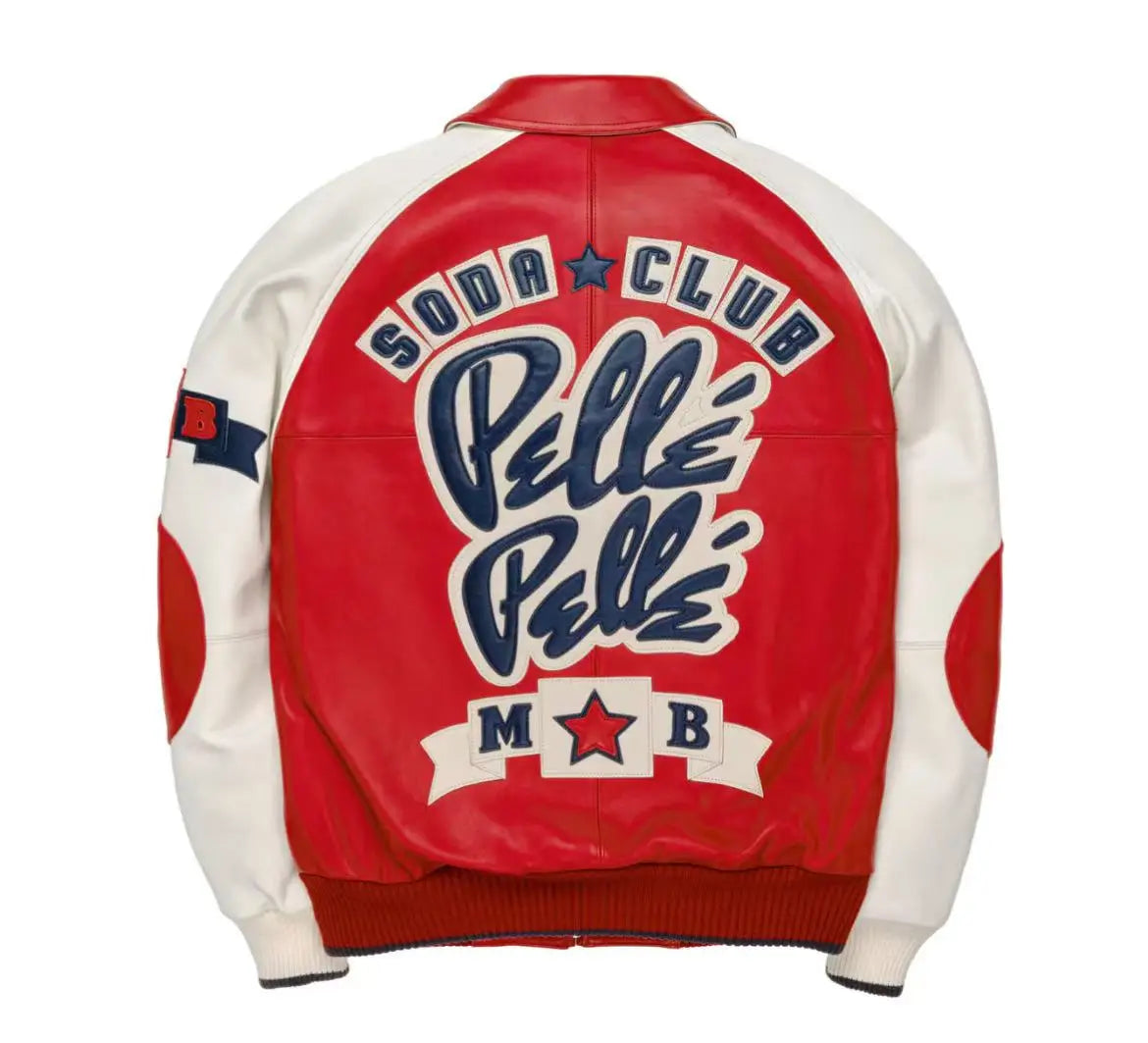 2025 Spring New Classic Soda Club Plush Jacket Europe Imported Lamb Skin Jacket Double Leather Embroidered Men's Leather Coat
