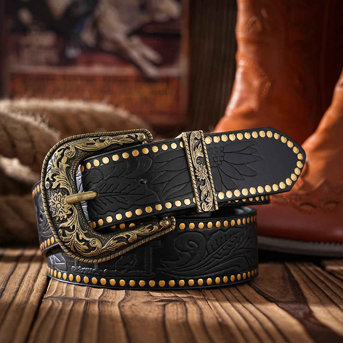 Casual, individual and retro belts, Western-style clothing accessories, metal buckles, PU belts, suitable for both men and women