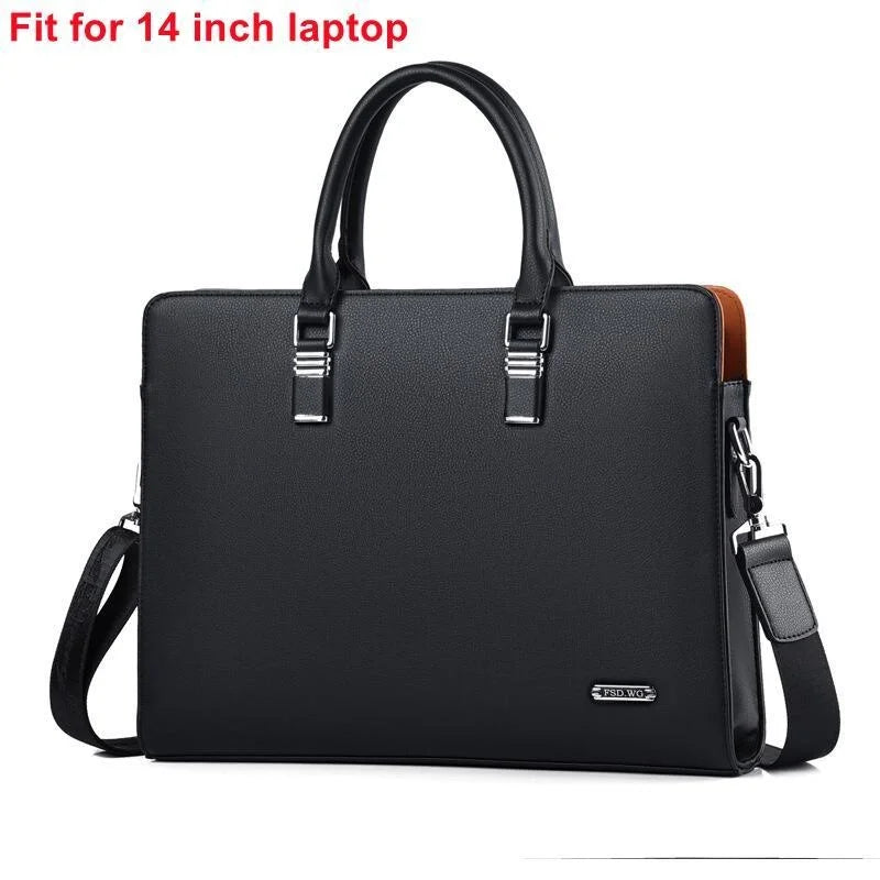 MOTAORA Genuine Leather Laptop Bag Men 14-15.6 Inch Business Briefcase Work Messenger Bag for MacBook HP Dell Acer