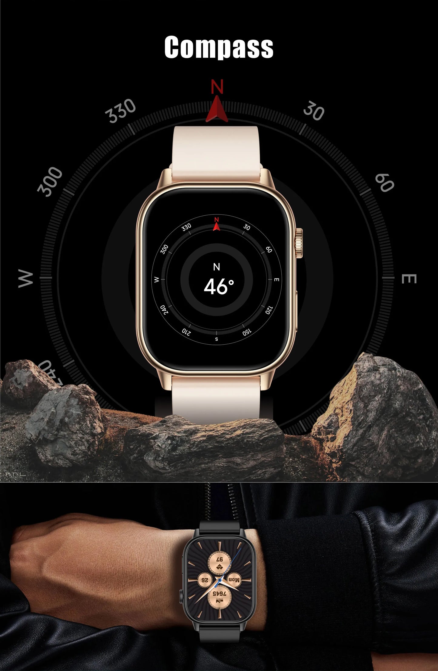 LIGE NEW GPS Smart Watch Men Compass Sports Fitness Bluetooth Call IP68 Waterproof Men Women Smartwatch For Xiaomi HUAWEI iPhone