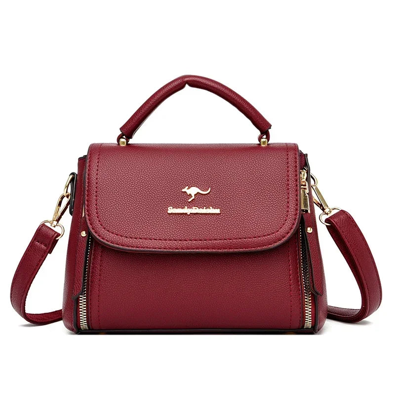 High Quality Soft Leather Tote Bag Fashion New Solid Ladies Purses and Handbags Large Capacity Shoulder Croosbody Bag for Women
