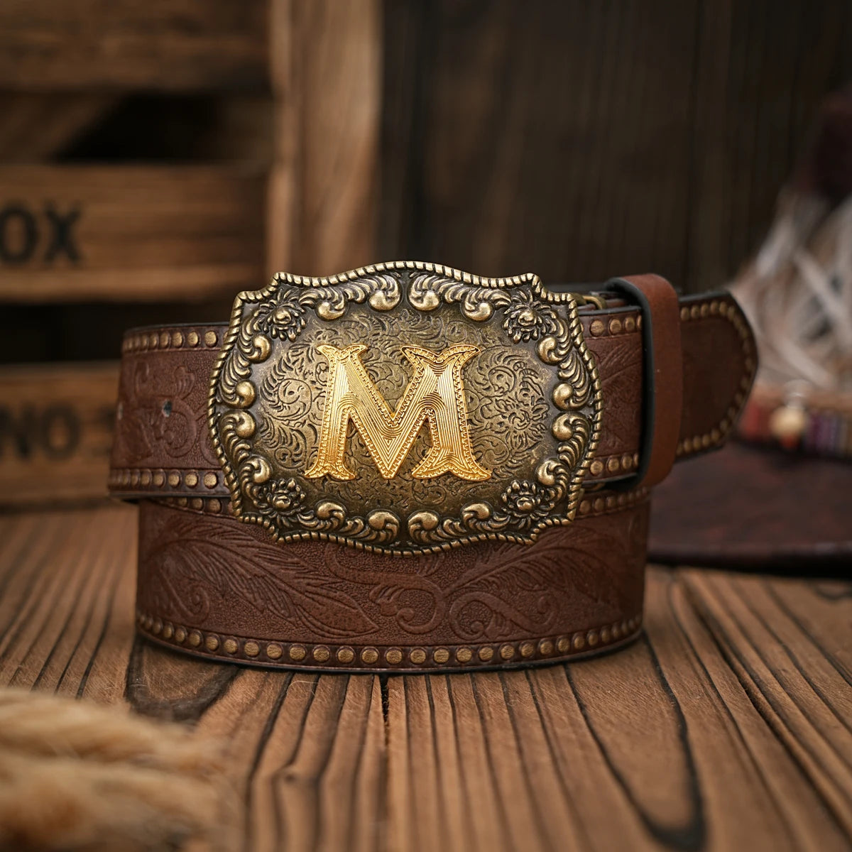 Vintage style PU Leather Western Denim Belt Classic Letter buckle - 3.8 cm wide, durable and stylish for men and women - perfect