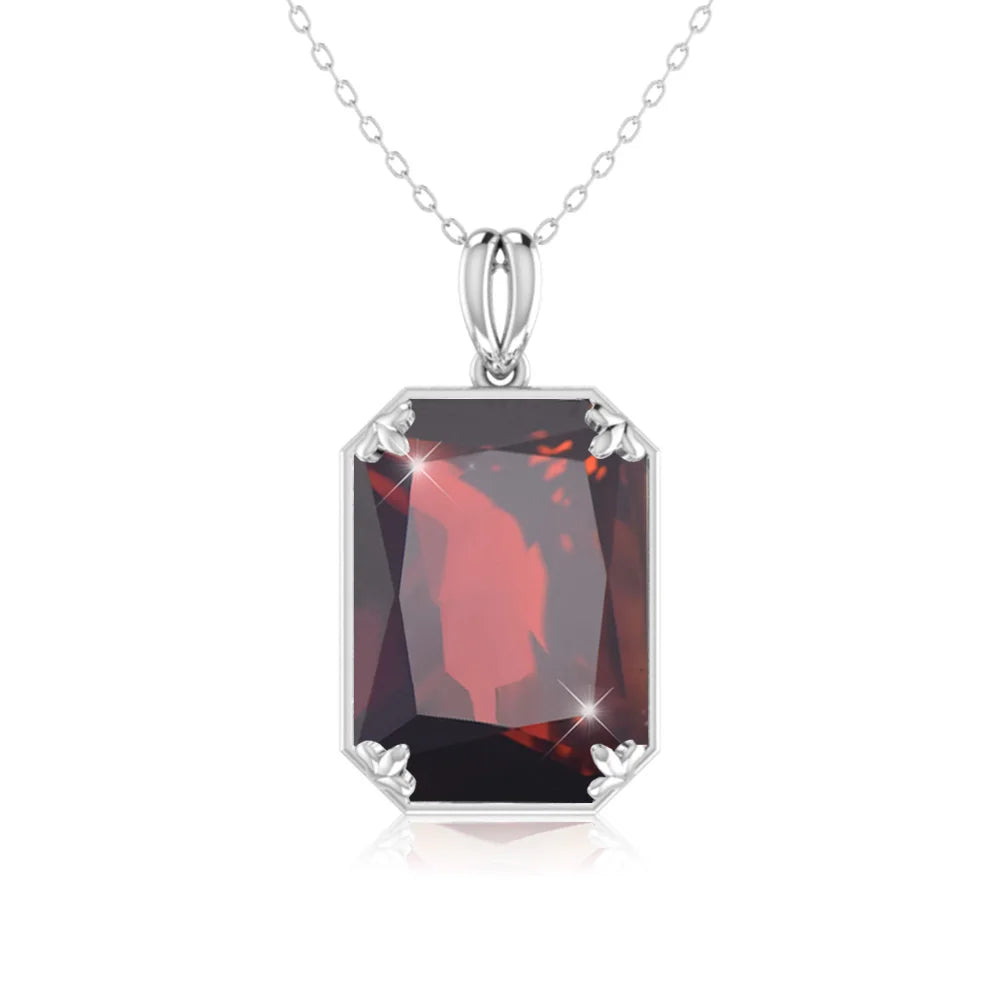 Real 925 Sterling Silver Aquamarine Necklace Pendant Anniversary Banquet Accessories Woman Fine Jewelry 2022 New Without Chain