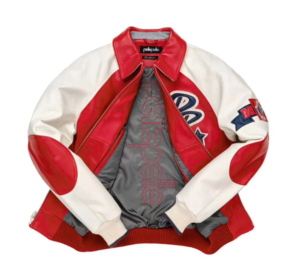 2025 Spring New Classic Soda Club Plush Jacket Europe Imported Lamb Skin Jacket Double Leather Embroidered Men's Leather Coat