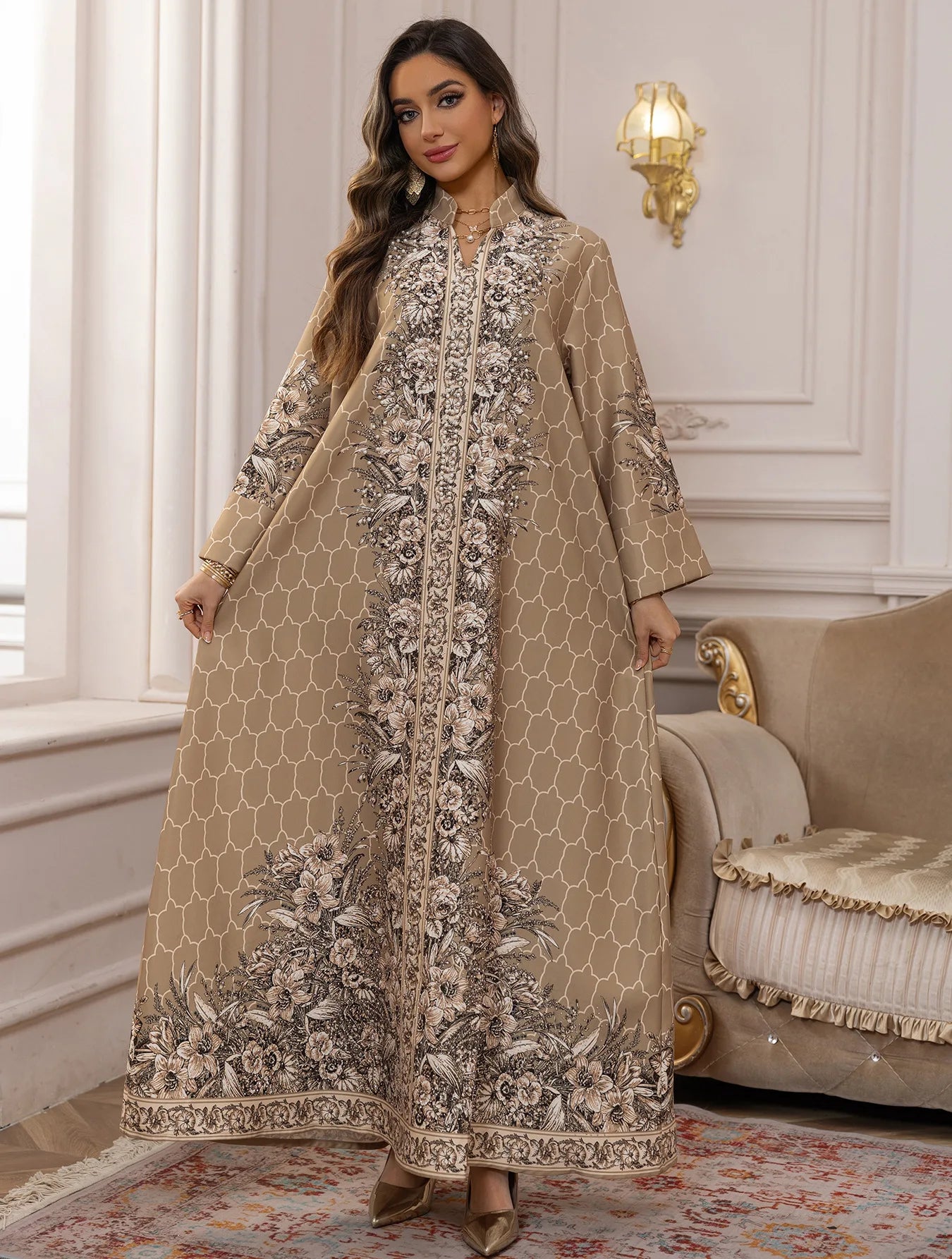 Muslim Dress Women Abaya for Eid Diamond Party Dresses Arab Long Robe Print Abayas Dubai Morocco Kaftan Islam Jalabiya Vestidos