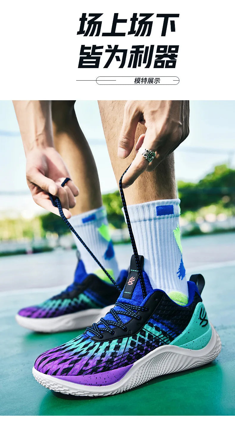 Summer New Men's Casual Shoes Breathable Comfortable Running Large Size Basketball Shoes Fashionable Versatile Couple Shoes