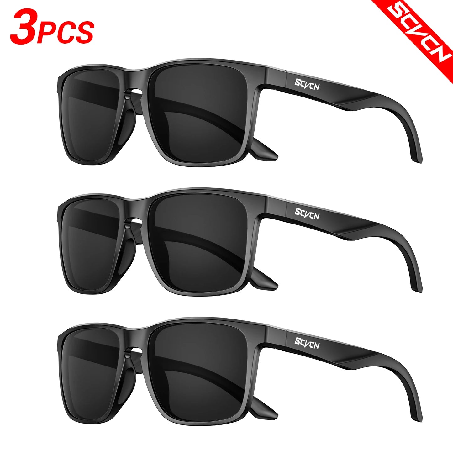 SCVCN New Outdoor Cycling Polarized Sunglasses Men Women Sports MTB Bike Eyewear Road Bicycle Glasses UV400 Goggles 3Packs