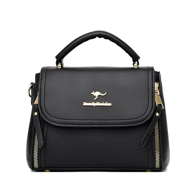 High Quality Soft Leather Tote Bag Fashion New Solid Ladies Purses and Handbags Large Capacity Shoulder Croosbody Bag for Women