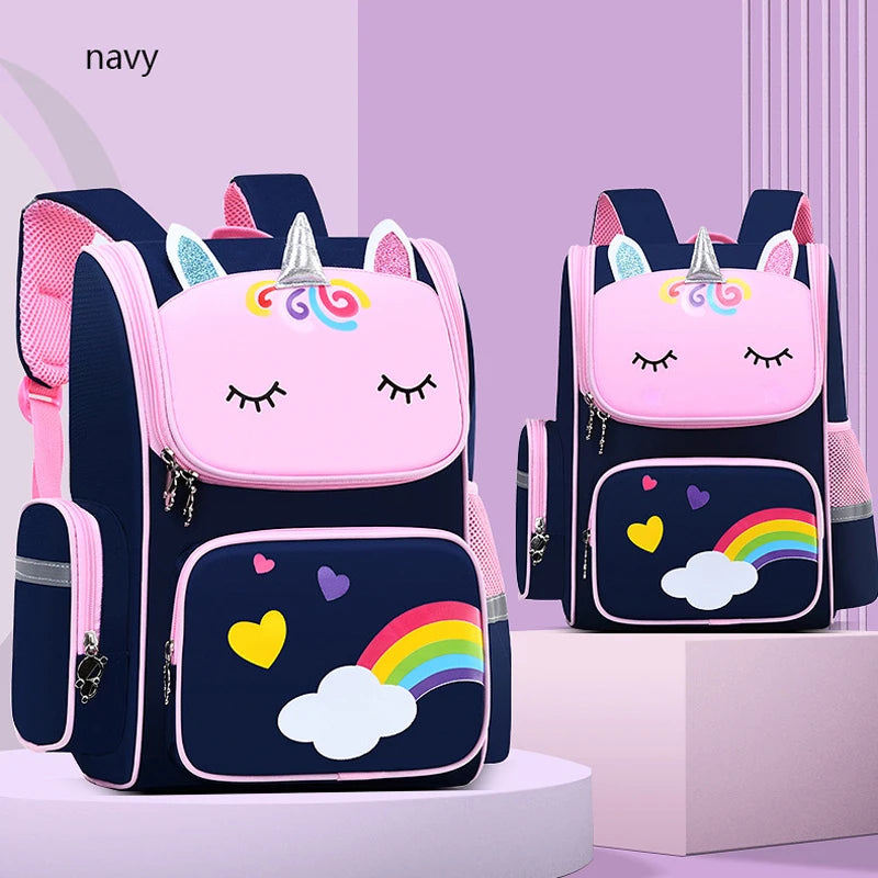 Kid Backpack for Girl Unicorn Children Bookbag Rainbow Eyes School Bag Teen Girl Backpack for Traveling Waterproof Mochilas