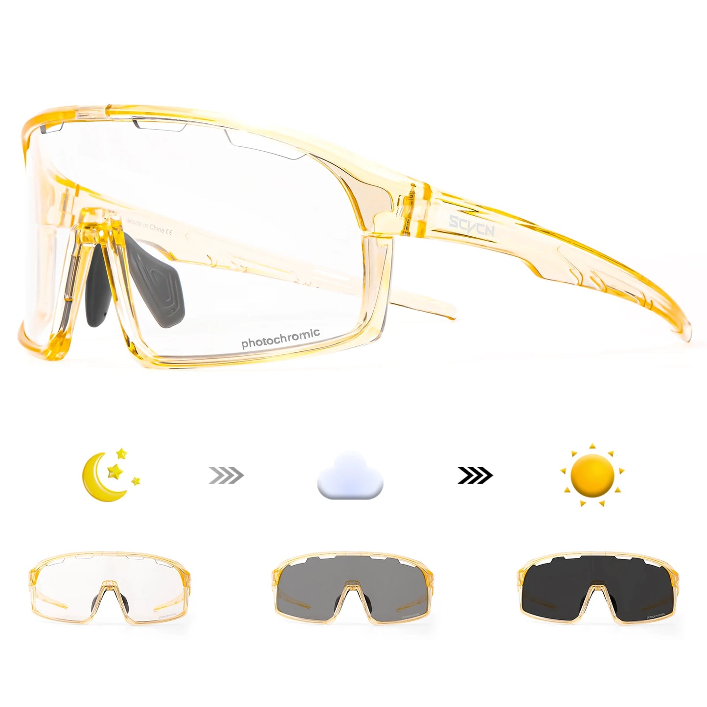 SCVCN New Photochromic Glasses Cycling Sunglasses Men Outdoor Sports Glasses Women Driving Bicycle Eyewear UV400 Hiking Goggles