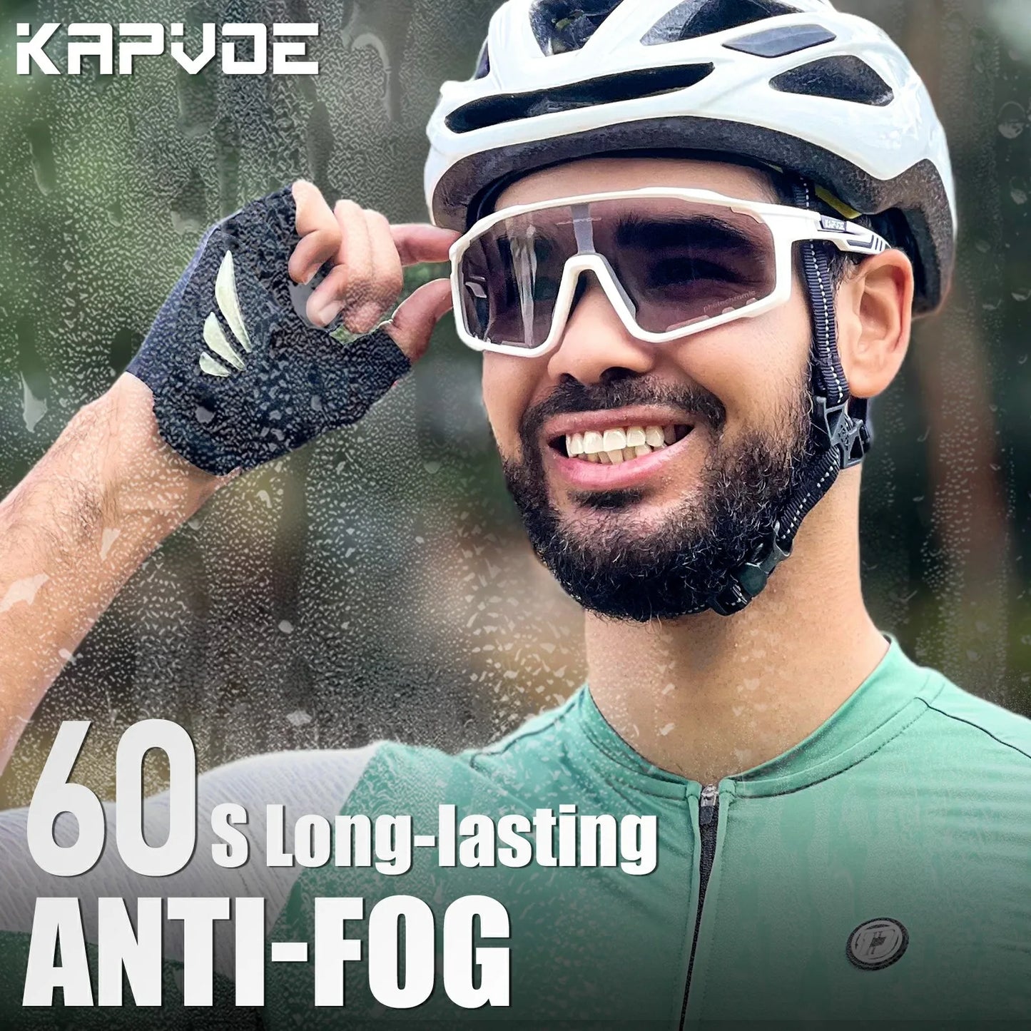 Kapvoe Outdoor Photochromic Sunglasses Anti-fog Cycling Glasses Bike Bicycle Men Women Sports Hiking MTB UV400 Anti-fog Goggles