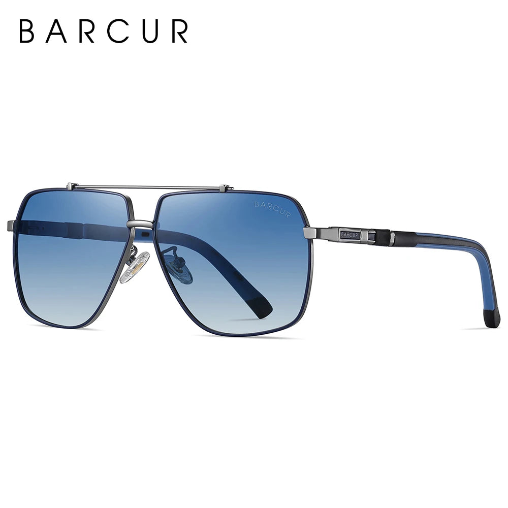 BARCUR Square Mens Sunglasses Polarized Driving Gradient Sun Glasses for Men UV400 Shades Eyewear Oculos Gafas De Sol