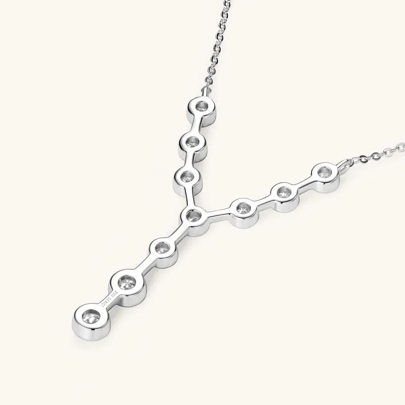Lnngy 4mm&3mm Moissanite Pendent Necklace 925 Sterling Silver Fashion Sexy Y-Shaped Necklaces for Women 2025 Party Jewelry Gift