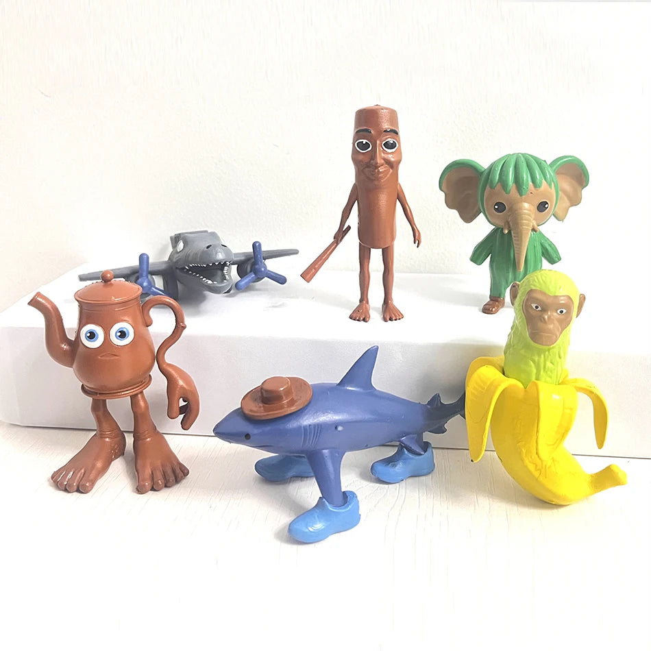 Italian Brainrot Tung Sahur Figure Toy Tralalero Tralala Figures Bombardino Crocodilo Shimpanzini Bananini Model Decor Doll Gift
