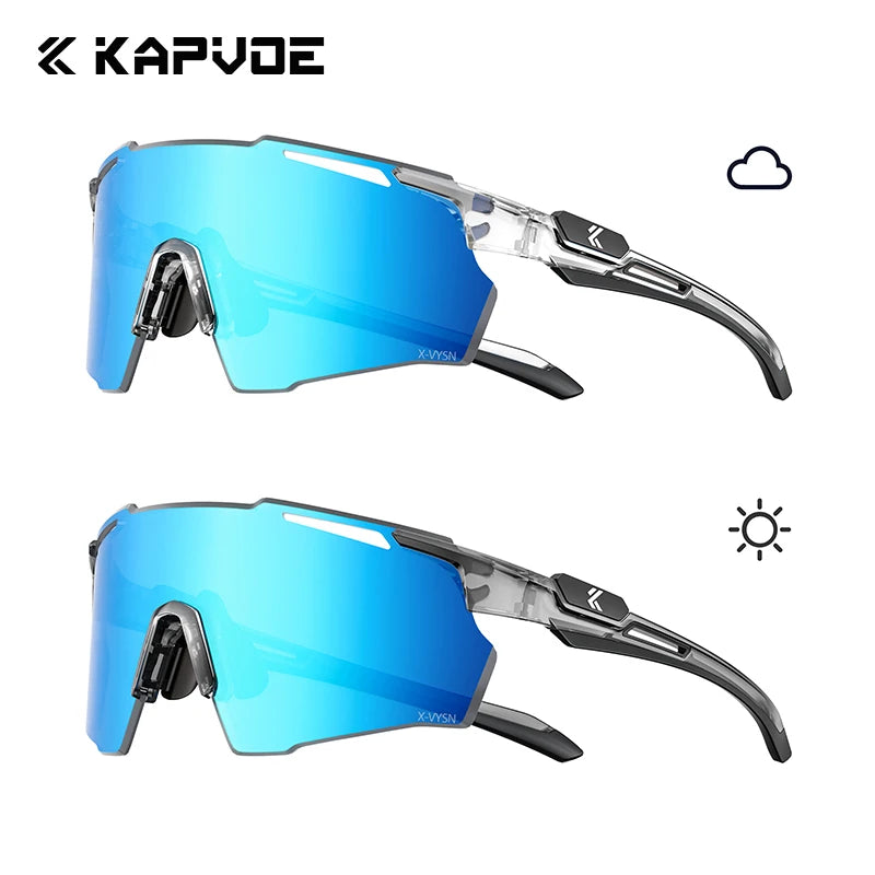 Kapvoe New Ultra HD Bicycle Sports Glasses Men Women Outdoor Road Riding Sunglasses Mountain UV400 Cycling Driving Goggles