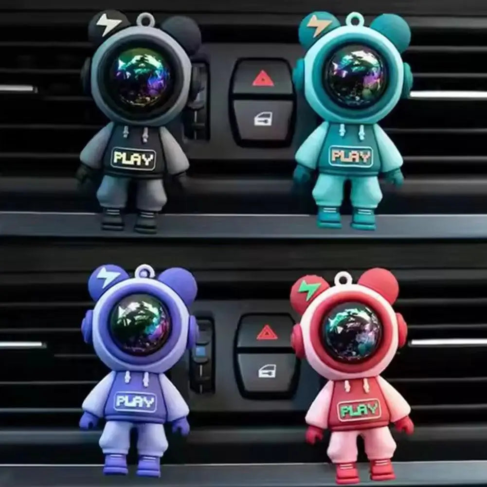 Car Air Outlet Perfume Tablets 3D Lightning Bear Air Conditioner Mouth Interior Decoration Products Car Deodorization Spaceman