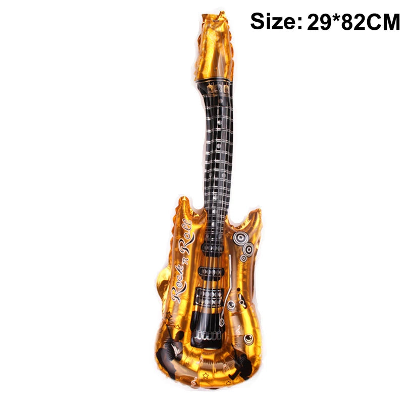 1pc Guitar Balloon 36inch Inflat Guitar Music Rock Party Decoration 80s 90s Disco Party Supplies