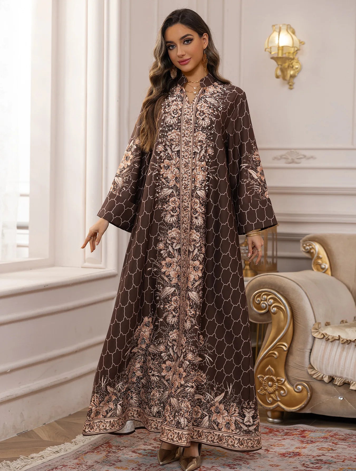 Muslim Dress Women Abaya for Eid Diamond Party Dresses Arab Long Robe Print Abayas Dubai Morocco Kaftan Islam Jalabiya Vestidos