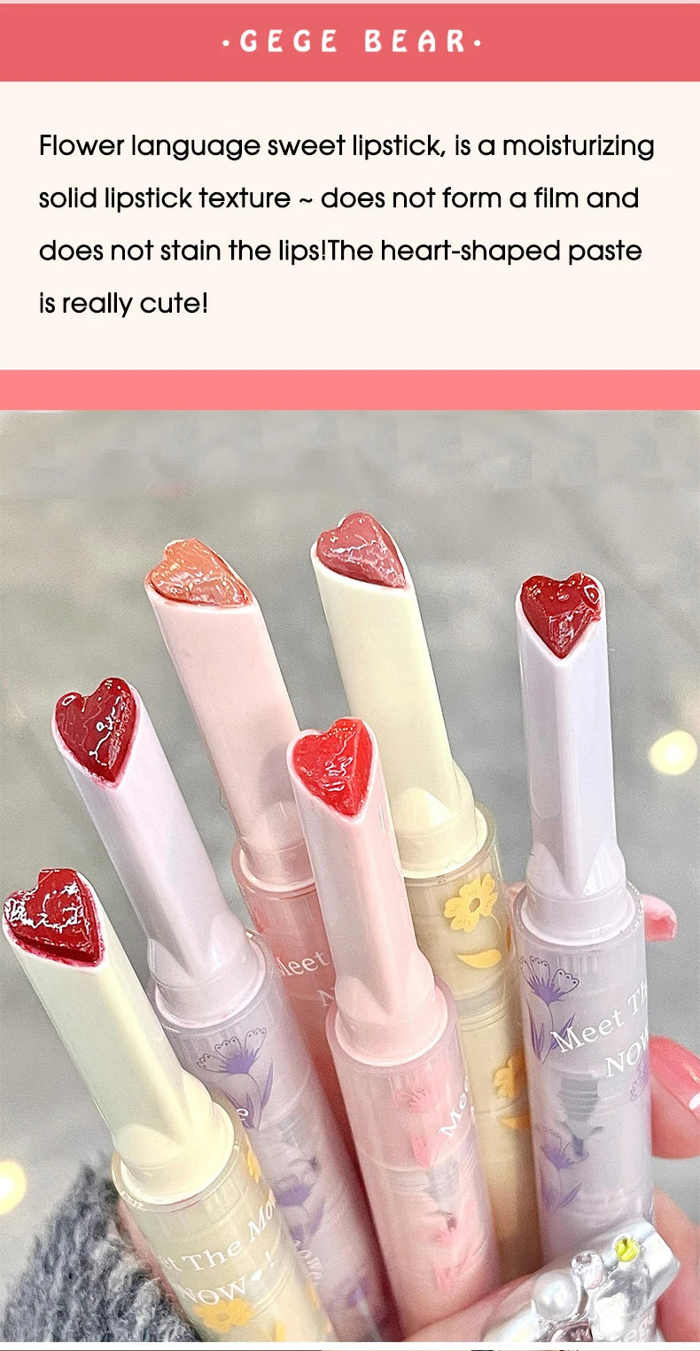 Gege bear flower words honey lipstick moisturizing mirror gloss jelly love lipstick lipstick pen