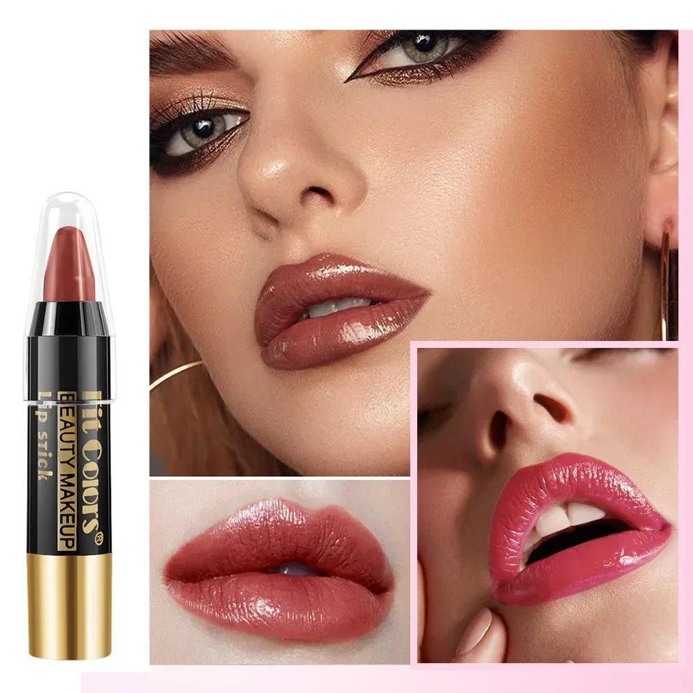 Moisturizing Crayon Lip Gloss Stick Velvet Long Lasting Non Stick Cup Lip Balm Waterproof Jelly Tint Lipstick Liner Pen Makeup