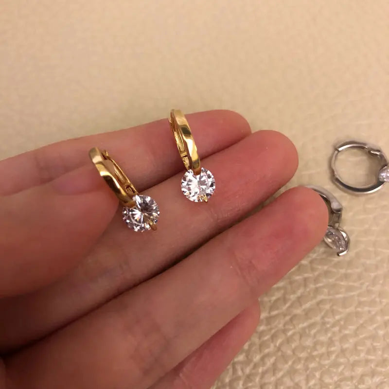 Solitaire 1ct D Moissanite Earrings for Women 2023 Diamond Sterling Silver Hoop Earrings 925 Drop Earrings Girls 14k Gold Plated