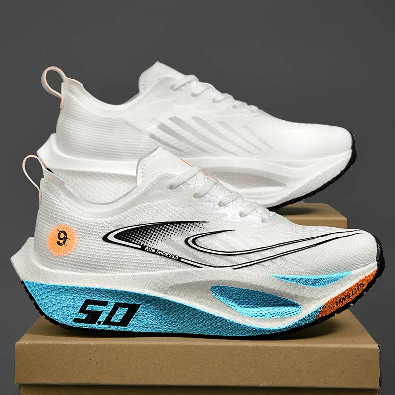 Men's Sports Shoes Cushioning Non-Slip Flat Wear Resistant Sneakers Mesh Breathable Platform Soft Running Shoes for Man