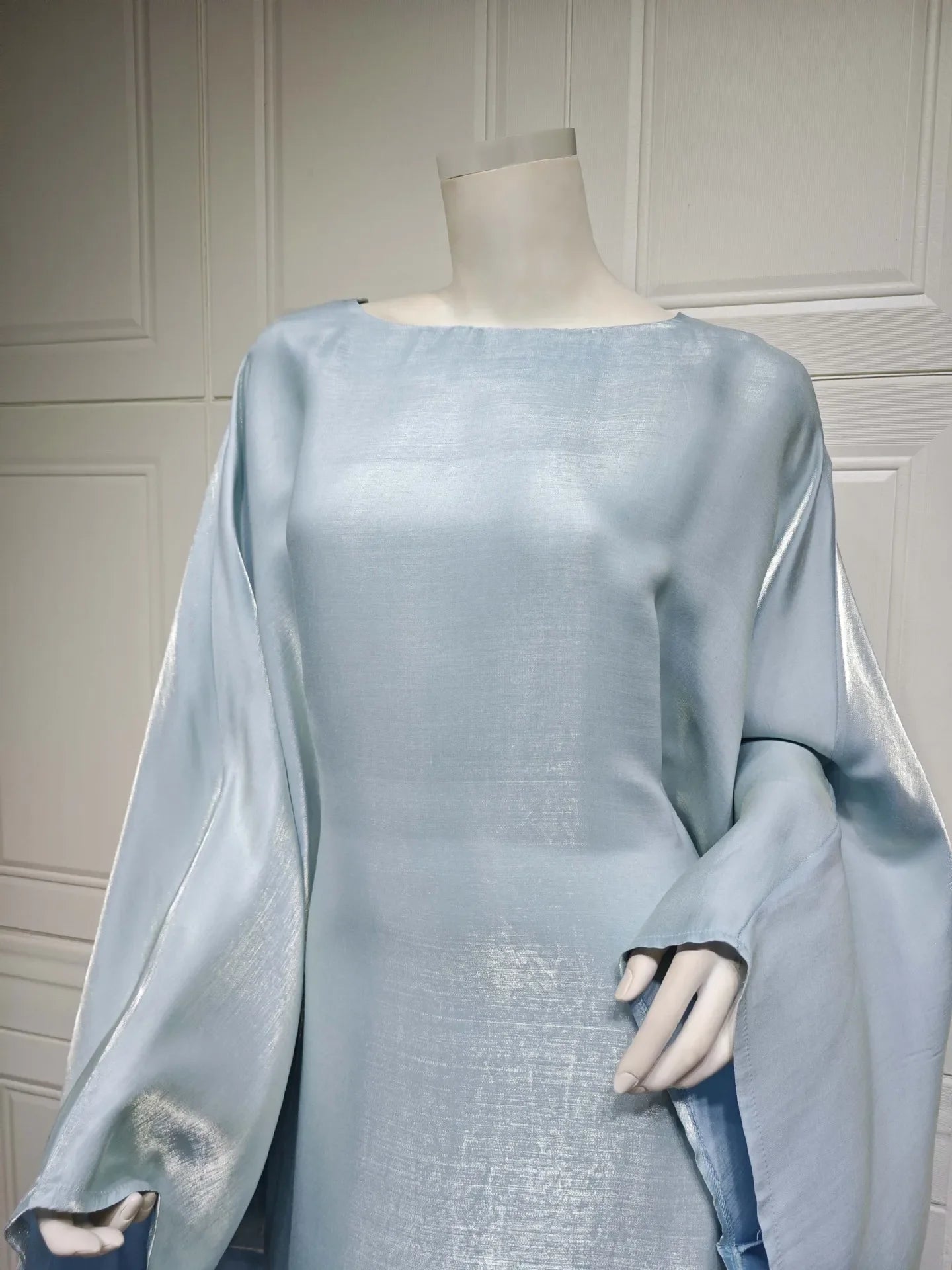 2024 Muslim Dress Women Summer Fashion Muslim Long Sleeve Satin Plus Size Long Abaya Kaftan Abaya Dubai Abaya Muslim Clothes
