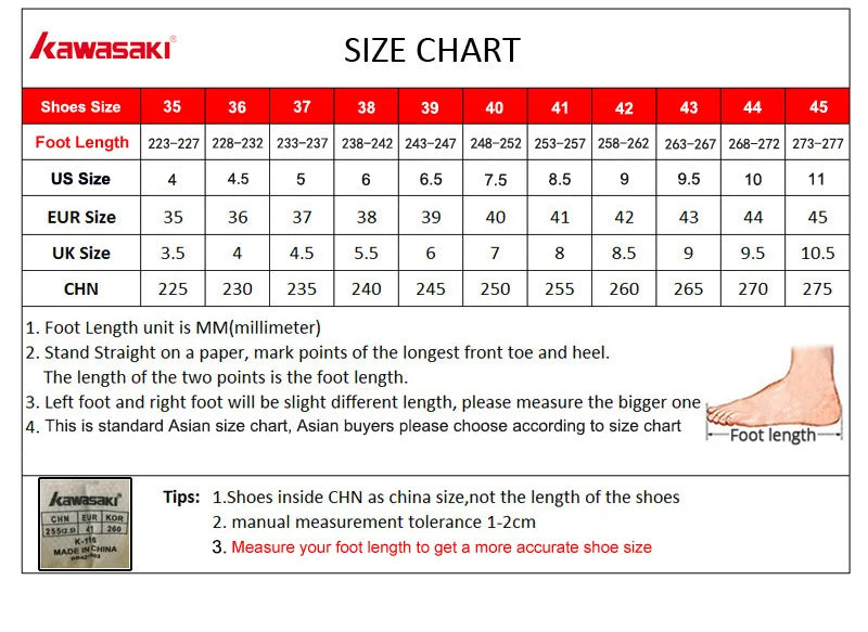 Kawasaki Badminton Shoes 2025 NEW K4B50-C32011 tenis masculino Anti-torsion Cushioning Tennis Shoes Man Woman