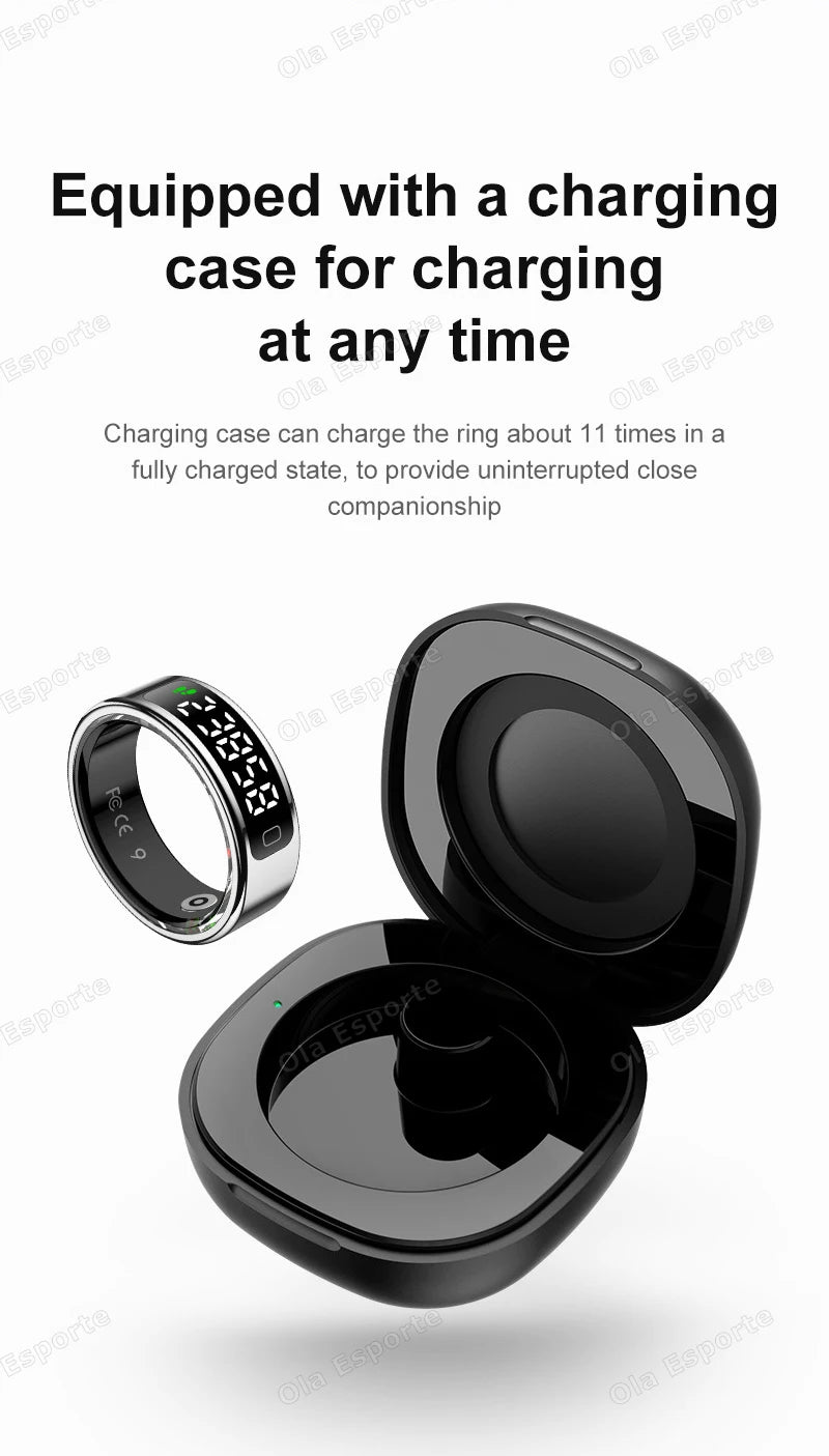 New R11 For xiaomi Smart Ring Men Women LED Display Screen Heart Rate Blood Oxygen Monitor Waterproof Multi Sports Modes rings