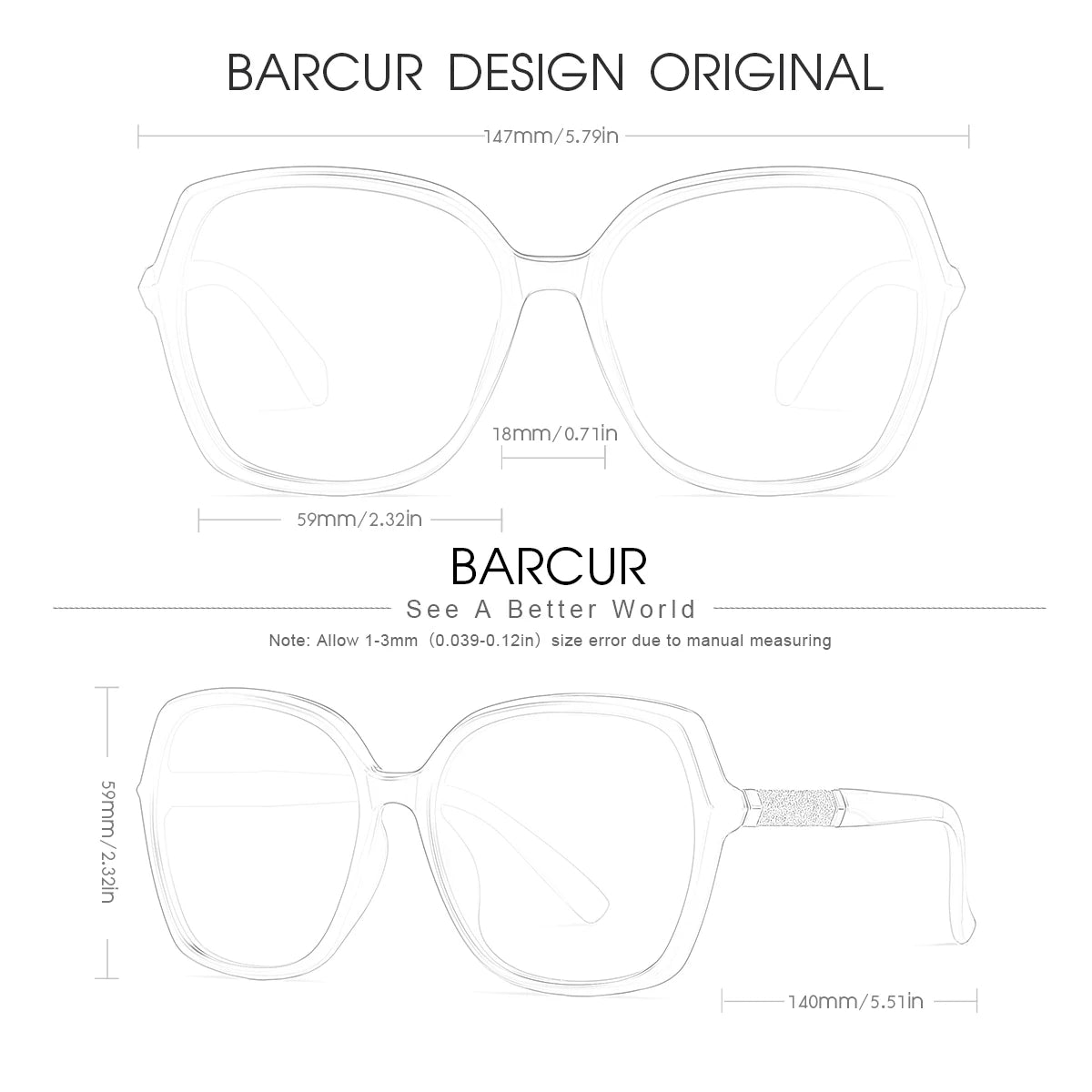 BARCUR Women Polarized Sunglasses UV400 Lady Fashion Gradient Sun Glasses for Women Eyewear Accessory