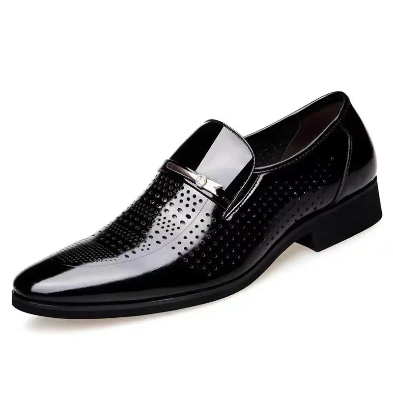 Men Slip-On Formal PU Leather Shoes – Pointed Toe, Business Style (EU 34–50)