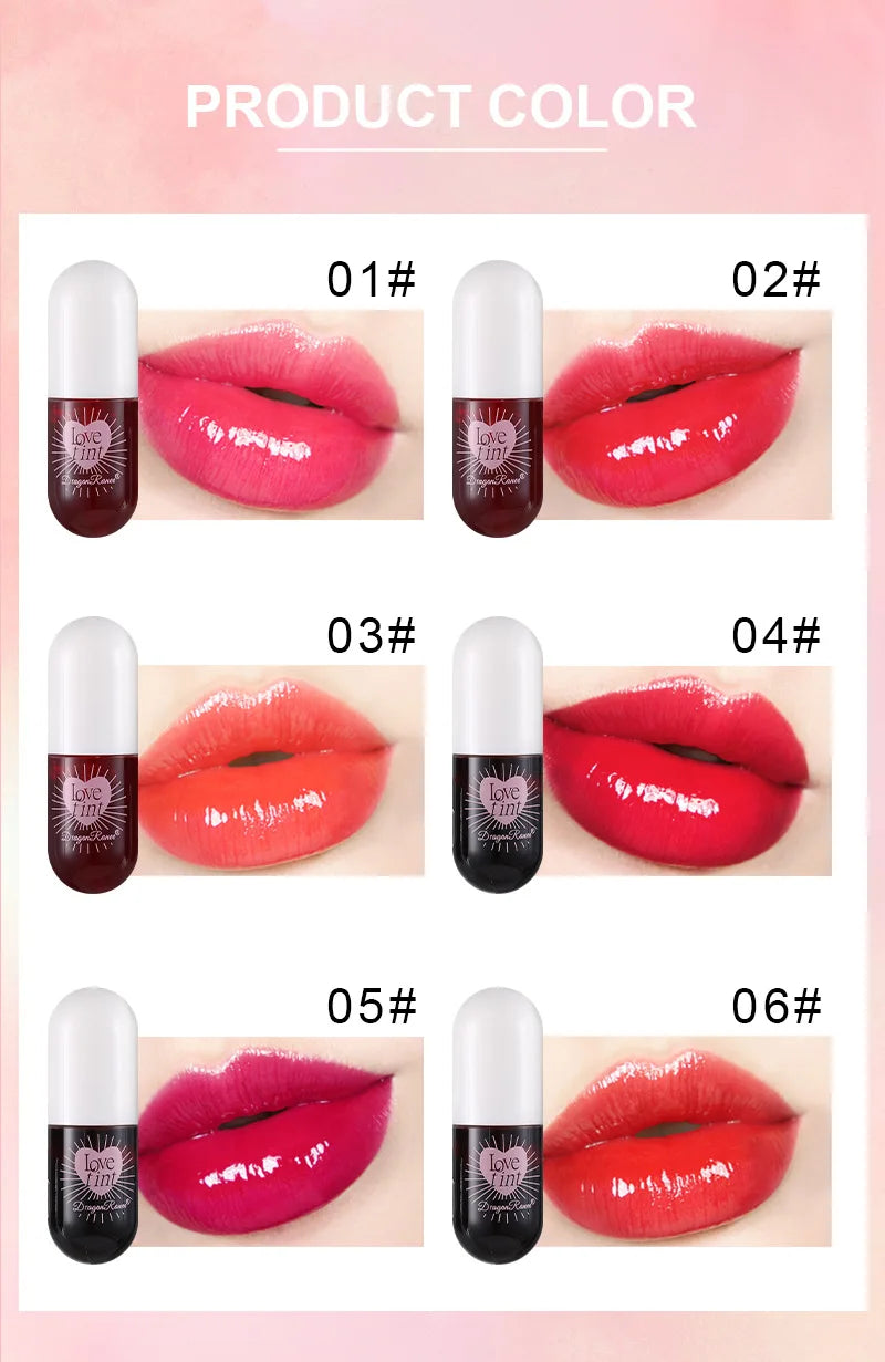 Dragonranee Lip Dye Liquid Lip Glaze Cute Waterproof Non-Stick Liquid Lipstick 6 Colors Available