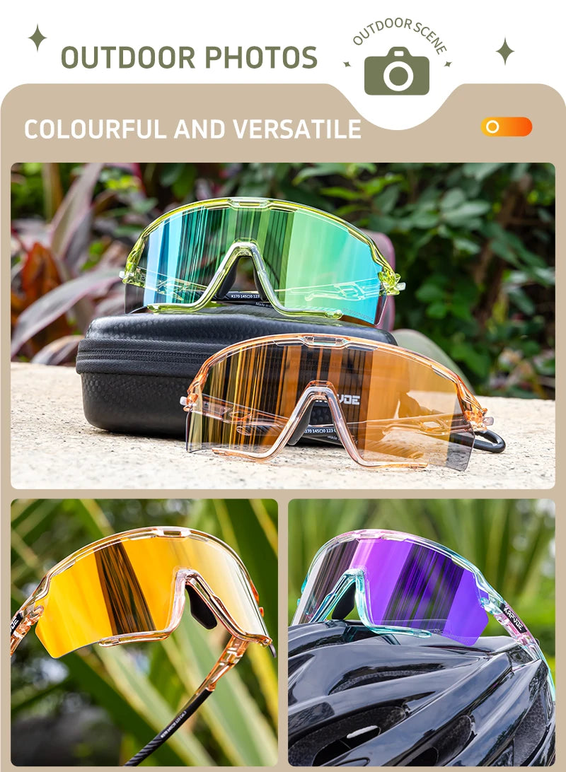 Kapvoe new Outdoor Photochromic Sunglasses Bicycle Cycling Glasses MTB Road Bike Eyewear Women Man Sports Hiking UV400 Goggles