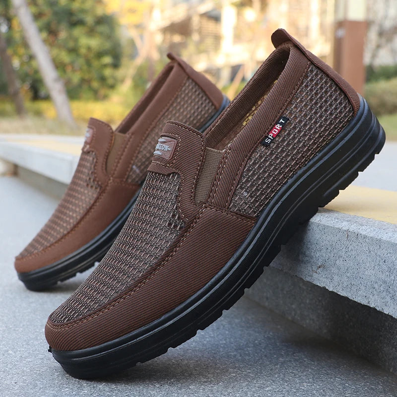 Men's Fashionable Solid Woven Knitted Running Shoes - Lightweight, Breathable and Non-Slip - Perfect Sports Shoes for Outdoor Ad