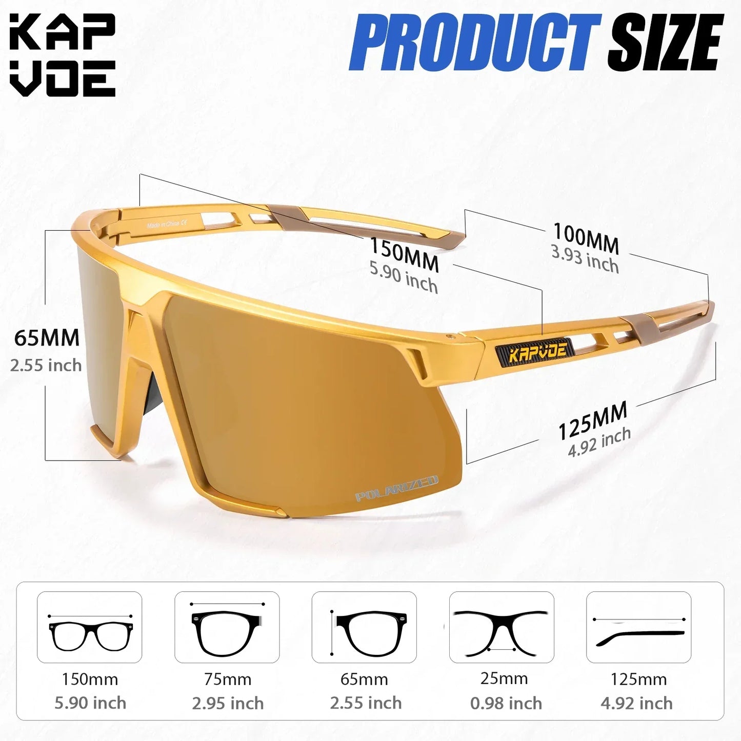 Kapvoe Polarized Sunglasses for Men and Women Luxury Sun Glasses Driving Fishing Cycling Golf Bike Glasses Fashion Shades