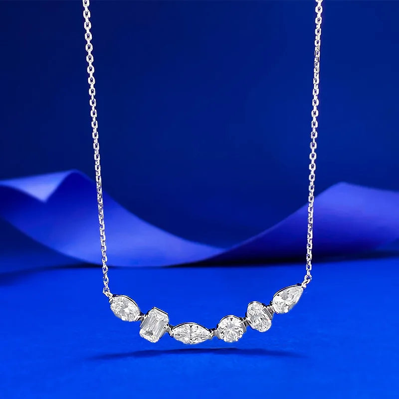 Queen Heart Lab Moissanite Diamond Pendant 100% Real 925 Sterling Silver Wedding Chocker Necklace for Women Engagement Jewelry